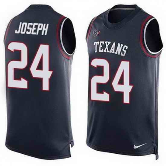 Nike Texans #24 Johnathan Joseph Navy Blue Team Color Mens Stitched NFL Limited Tank To